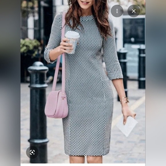 Boden Sarah Smart Day Navy White Dress Size 2 - Picture 8 of 8